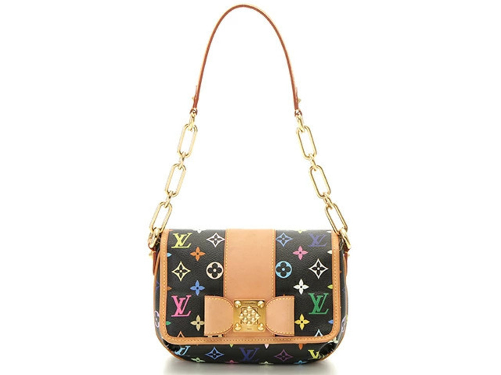 LOUIS VUITTON Patty Shoulder Bag Multicolor Canvas Noir Black Red
